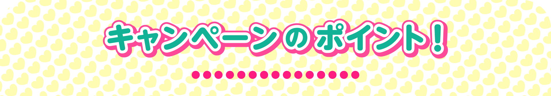 キャンペーンのポイント！