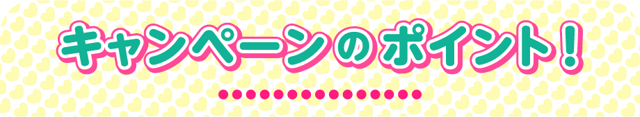 キャンペーンのポイント！